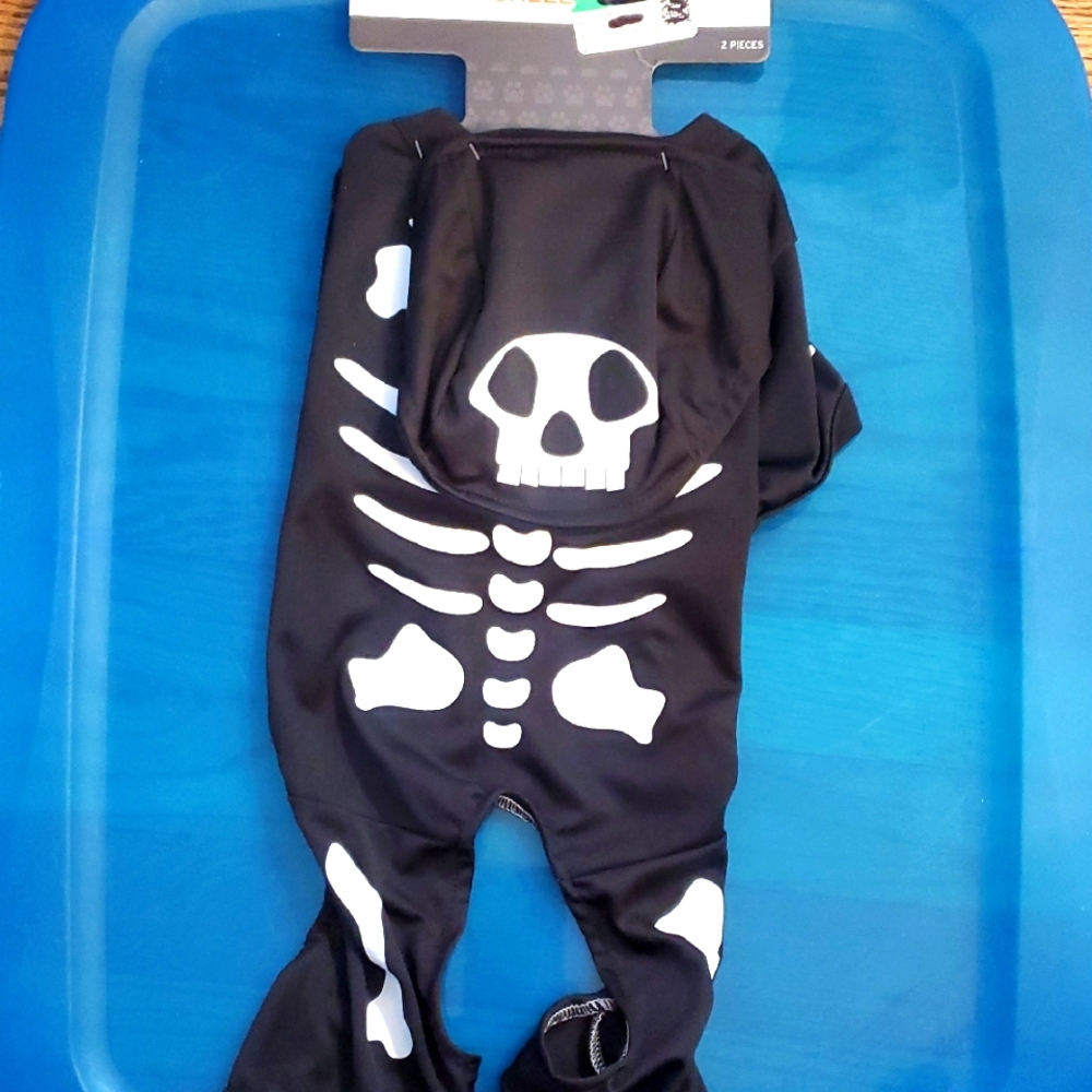 Black Skeleton Pet Costume